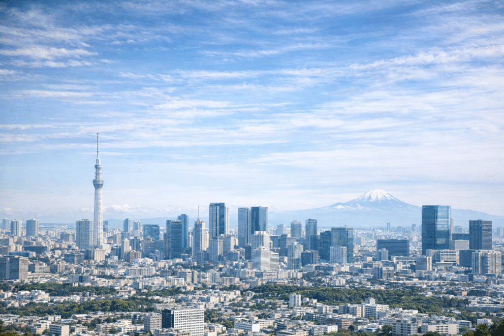 2025年の労働力人口増加と雇用構造の変化を背景にした日本の都市風景